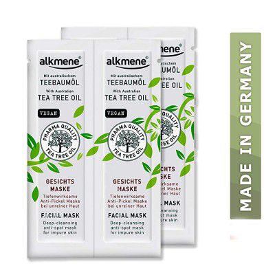 Alkmene Natural Tea Tree Oil Facial Mask, 2x6ml - Pack of 2