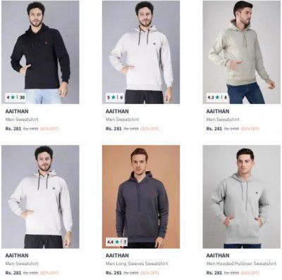 [ All Brand ] Upto 90% Off On Sweatshirt & Hoodies Mens | Starts At Rs 218