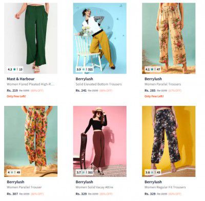[ All Brand ] Women's Trousers at 90% Off | Start @131