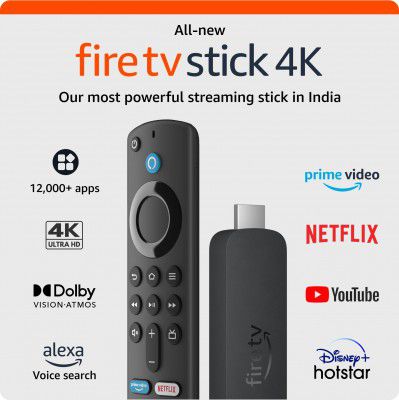 Amazon Fire TV Stick 4K | Alexa Voice Search, Cinematic 4K streaming with HDR10+, Wi-Fi 6, Dolby Vision/Atmos (newest model)