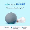 All-new Echo Dot (4th Gen, Blue) combo with Philips 9W smart color bulb...