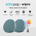 Amazon Echo Pop (Green) gift twin pack with LED Smart Color Bulb and Alexa...