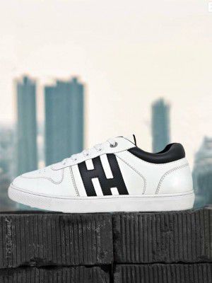 Allen Cooper Comfortable Stylish PU Casual Sneakers For Men  (White, Grey , 10)