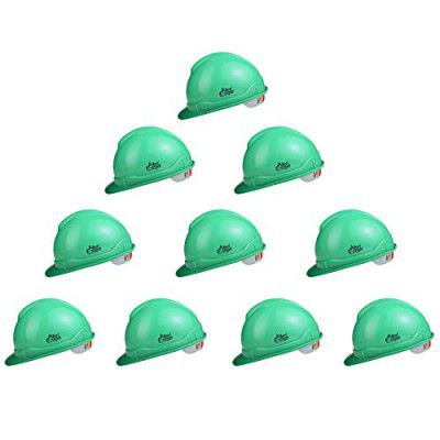 Allen Cooper Indsutrial Safety Helmet SH-721, Plastic Cradle with Ratchet adjustable Headband - GREEN (Pack Of 10)