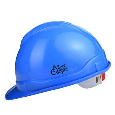 Allen Cooper Safety Helmet SH-721, Plastic Cradle with Ratchet adjustable Headband - BLUE