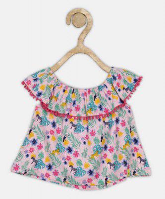 Allen Solly Girls Casual Viscose A-line Top  (Pink, Pack of 1)