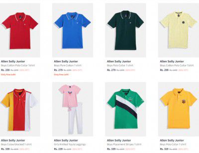 Allen Solly Junior Clothing Upto 75% Off