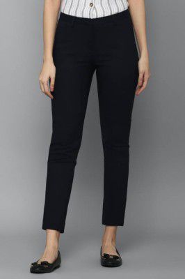 Allen Solly  Women Regular Fit Black Cotton Blend Trousers
