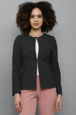 Allen Solly  Women Solid Single Breasted Casual Blazer  (Black)