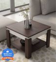 Allie Wood Alex Engineered Wood Coffee Table (Finish Color - Walnut Colour, Pre-assembled)...
