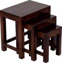 Allie Wood Sheesham Wood Solid Wood Nesting Table (Finish Color - Walnut Brown, Set of - 3)...