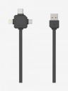 Allocacoc 1.5m Flat USB to 3-in-1 Cable (9003GY/USBC15, Grey)...
