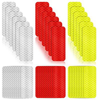 Allure Auto® (48 Pcs) Warning Reflective Safety Stickers Night Visibility 1.18 x 3.25 Inch Compatible with Renlt Trber