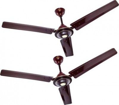 Almo Centa Ultra Stylish Decorative Designed, High Speed 1200 mm 3 Blade Ceiling Fan  (Brown | Pack of 2)