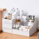 Aloxe Cosmetic Organizer Box Drawers Storage Plastic Stationary Makeup Organiser Makeup Vanity Box (White)...