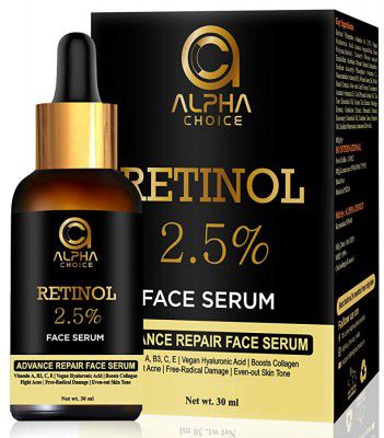 ALPHA CHOICE Retinol Serum for Face with Vitamin-A,B3,C,E and Hyaluronic Acid Women and Men- 30 ml