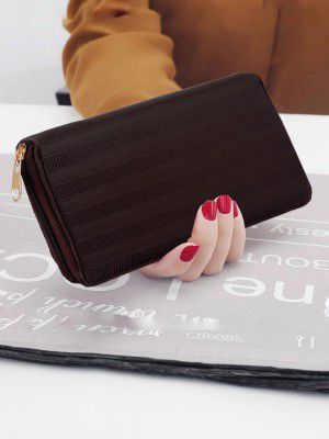 ALSU Women Solid Textured Zip Around Wallet