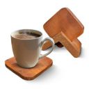 Alt Co Pack of 6 Wooden Tea Coasters with Stand, Natural Wood - Export Quality, Coasters for Cups Set of 6, Durable and Long-Lasting, Premium Finish, 1 Year Warranty...