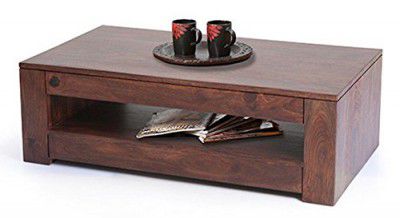Altavista Joe Solid Wood Coffee Table (Teak Finish, Brown)