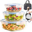 ALTITUDE Borosilicate Glass Food Storage Containers Set of 3...