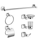 ALTON 6-Piece Bathroom Accessories Set, Chrome (Towel Rail, Towel Ring, Soap Dish, Tumbler Holder, Toilet Paper Holder, Robe Hook)...