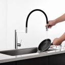 ALTON LEO-13015 Magnetic Docking Kitchen Sink Faucet with Dual Flow Spray and Black Silicone (Chrome)...