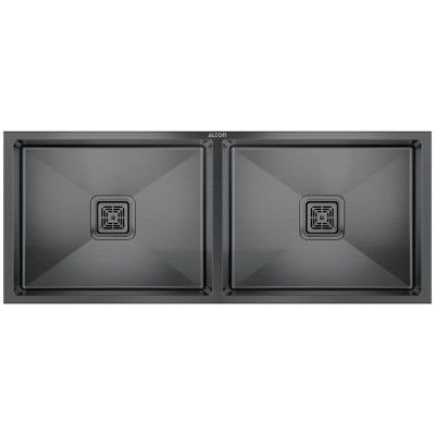 ALTON Stainless Steel Handmade Double Bowl Kitchen Sink (Black, 45x20x9 INCH)