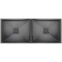 ALTON Stainless Steel Handmade Double Bowl Kitchen Sink (Black, 45x20x9 INCH)...