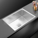ALTON Stainless Steel, Handmade Single Bowl Kitchen Sink With Basket (Matte, 24x18x10 INCH)...
