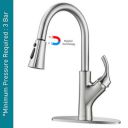 ALTON TSL18075 Zinc Single Lever Sink Mixer With 3 Flow Pull-Down Sprayer, Brushed Nickel Finish...