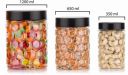ALTOSA Pack of 12 Plastic Grocery Container  - 1200 ml Black...