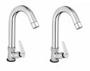 Alturas Brass (Swan Neck) Tap for Bathroom/Kitchen Pillar Tap-Set of 2 (Jazz)...