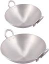 Aluminium Kadhai | Kadai with Handle for Kitchen (Size:2.5 litres and 4 litres)( Silver, Pack of 2)...