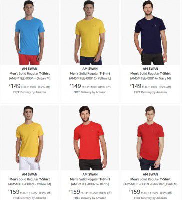 AM SWAN Men's T-shirts Starts ₹149