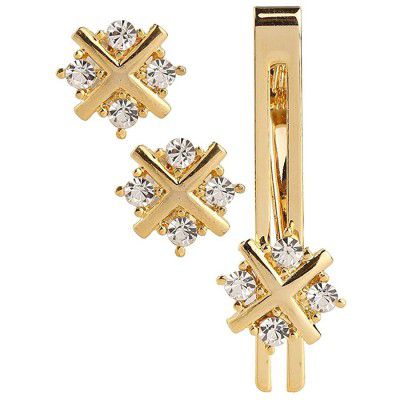Amaal Men Cuff Links Cufflinks Set Men in a Gift Box Golden Cufflink,Tie pin Combo Set -CFL SET-101