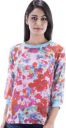 Amadore Casual 3/4 Sleeve Floral Print Women Multicolor Top...