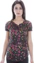 Amadore Casual Short Sleeve Printed Women Black Top...