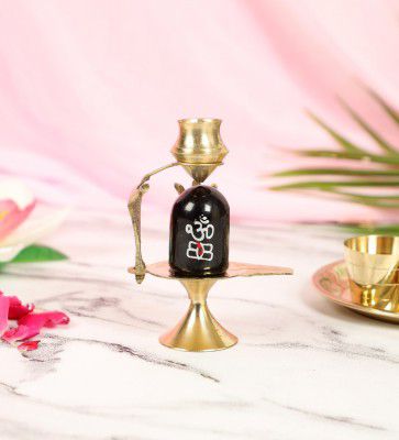 Amaya Decors Gold Brass Small Shivling