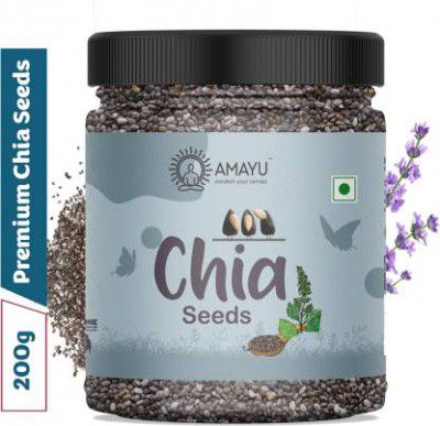 AMAYU Raw Organic for Weight Loss & Eating| Omega 3, Zinc&Fiber, Rich in Calcium Combo Chia Seeds  (200 g)