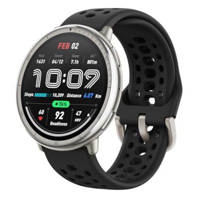 Amazfit Active 2 44mm AMOLED Smart Watch, Built in GPS, 10day Battery, Sleep Monitor, Black Silicone