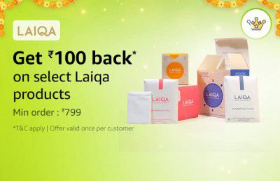 Amazon Great Indian Festival: ₹100 Cashback on Selected Laiqa Products with 120 Diamonds