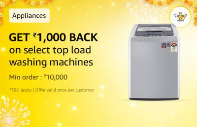 Amazon Great Indian Festival: ₹1000 Cashback on Top Load Washing Machines with 750 Diamonds