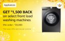 Amazon Great Indian Festival: ₹1500 Cashback on Front Load Washing Machine with 1000 Diamonds...