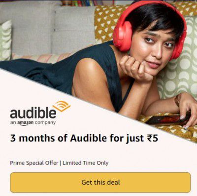 Amazon Audible Prime Offer: 3 Months Membership Worth ₹597 @ Just ₹2