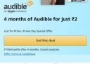 Amazon Audible Prime Offer: 4 Months Membership Worth ₹796 @ Just ₹2...