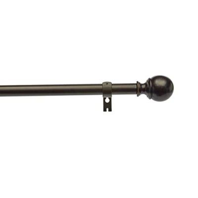 Amazon Basics 1\' Double Curtain Rod with Round Finials, 36" to 72", Bronze