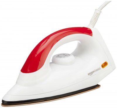 amazon basics 1000 Watts Dry Iron with Non-Stick Soleplate | Stainless Steel Base 