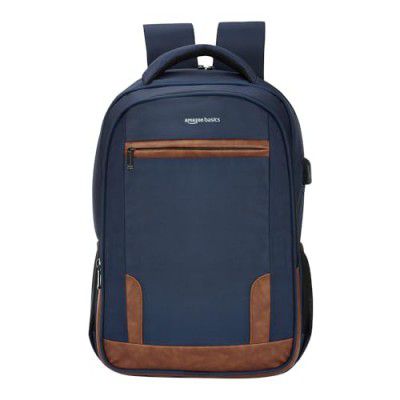 amazon basics 15.6 Inch Multifunctional Laptop Bag (Tan and Blue)