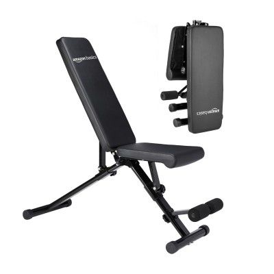 Amazon Basics 15-Level Adjustable & Foldable Gym Bench | Black