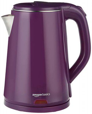 Amazon Basics 1500W Double Walled Cool Touch Stainless Steel Electric Kettle (1.8L)